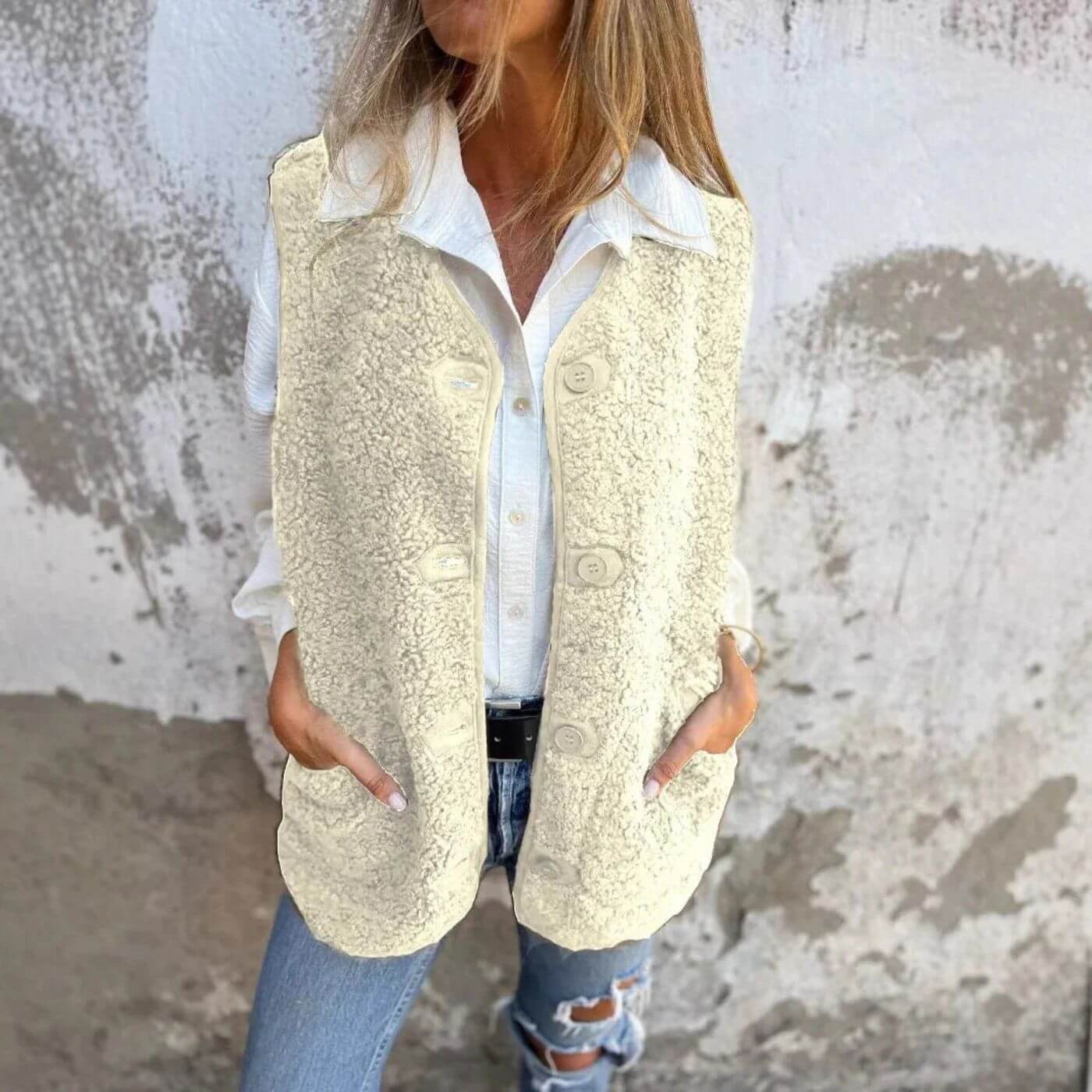 Alva™ - Vinterfleece Vest med Knappelukking
