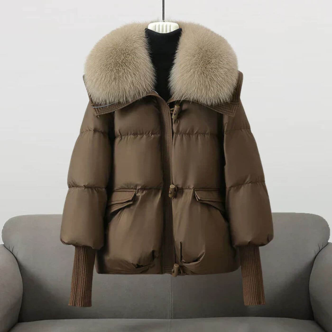 Olivia™ - Elegant Vinterdunjakke med Pelskrage