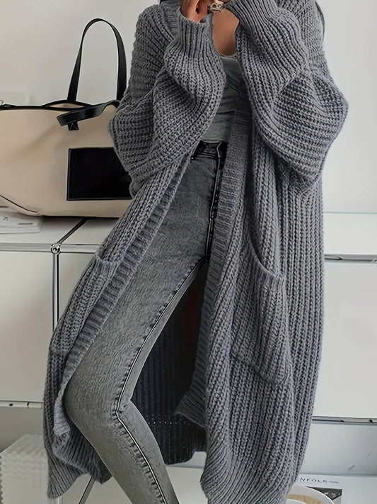 Lovise™ - Varm Strikket Lang Cardigan